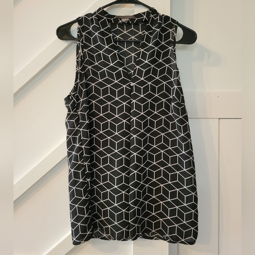 Women's Sleeveless Geometric Shell Top Business Casual - Medium